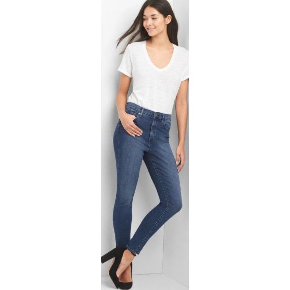 GAP Elliot Lake Wash Denim High Rise True Skinny Jeans sz 28/6 Short Women's - Picture 16 of 16